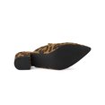 thumbnail image 5 of BLISSFUL STEP Women's Slide Mules Pointed Toe Chunky Heel Leopard 11, 5 of 7
