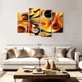 thumbnail image 2 of Elephant Stock Abstract Expressionist Wall Art - Horizontal Multi Panel Canvas - Living Room Wall Decor - Abstract Multi Panel - Black And Orange Decor - 75" x 48", 2 of 8