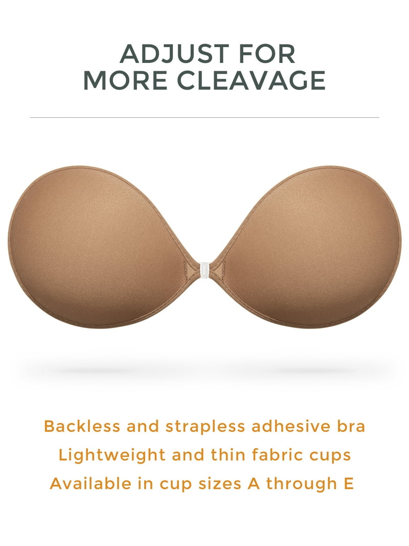 Wingslove Adhesive Bra Reusable Backless Strapless Push-up Silicone  Invisible Sticky Bras for Backless Dress,Milk Coffee F - Walmart.com