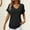 Black, variant on Olyvenn Womens Waffle Knit Tops 2025 Summer V Neck Shirts Casual Trendy Rolled Short Sleeve Blouses Basic Tee Tunic with Pocket Hot Pink XXL