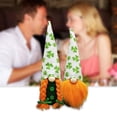 thumbnail image 4 of Fiaya Women St Patrick's Day Plush Gnomes Decoration, 2pcs Handmade Green Shamrock Gnomes Decor, 11.8x3.9inch Faceless Plush Doll for Home Irish Party Tabletop Decoration, 4 of 9
