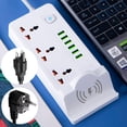 thumbnail image 1 of Viflosae Savings US Standard 110V Two Pin/three Pin Plug Multifunctional Socket With 6 USB Ports And Wireless Charging Stationery on Rollback, 1 of 8