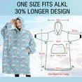thumbnail image 4 of Oversized Wearable Blanket Hoodie,Light Blue Cartoon Unicorn Cloud Pattern Sherpa Blanket Hoodie with Super Pockets,Super Warm Fuzzy Pullover for Women & Men, 4 of 6