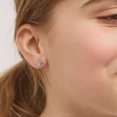 thumbnail image 3 of 925 Sterling Silver Pink Cubic Zirconia Cute Turtle Screw Back Earring for Girls, 3 of 7