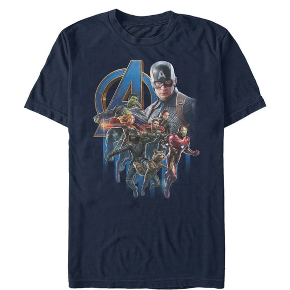 Men's Marvel Avengers: Endgame Captain America's Team Graphic Tee Navy Blue 3X Large