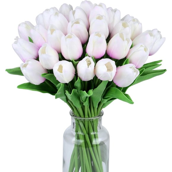 15 tulipanes artificiales de seda de tacto real para decoración del hogar, Día de la Madre, primavera, boda, ramos, arreglos florales.