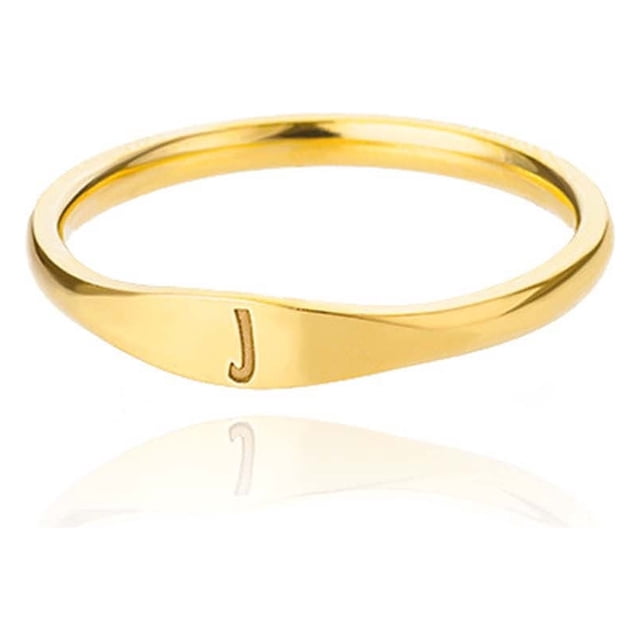Xihbxyly Anillo con Inicial, Joyería Personalizable de 26 Letras, Banda Apilable de Acero Inoxidable, Personalizable con Nombres, Regalo Significativo para Seres Queridos, Perfecto para Cualquier Oca