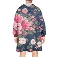 thumbnail image 2 of Wearable Oversized Blanket,Pioneer Flower Floral Print Pattern Wearable Blanket Hoodie for Adults,Cozy Hooded Blankets with Super Pockets,Super Warm Fuzzy Pullover for Women & Men, 2 of 6
