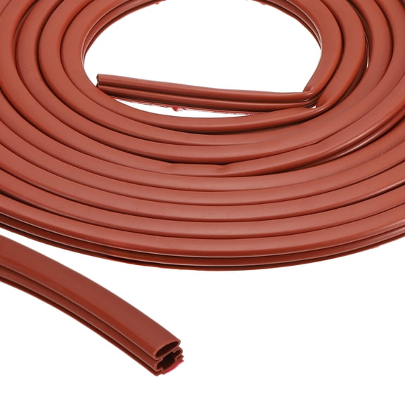 Uxcell All 40Ft Weather Stripping Door Seal,2Roll 3/8"T PET D-Shape Sealing Tape,Brown