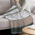 thumbnail image 3 of Brown Geometric Blanket Soft Cozy Warm Throw Blanket for Couch, Plush Fuzzy Flannel Fleece Blankets for Sofa, Stripes Boho Spring Flowers Pastoral Country Bed Blankets Gifts for Men, 50"x60", 3 of 9