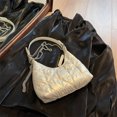 thumbnail image 3 of Bolso de hombro para mujer Bolso de axila de cuero PU Bolso casual plisado Crescentr (Blanco) Ndcxsfigh Para Estrenar, 3 of 5