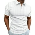 thumbnail image 1 of Birdeem Blouse Décontractée pour Hommes à Manches Courtes Élastiques à Rayures Col Rabattu, 1 of 8