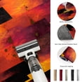 thumbnail image 5 of Round Rugs 6Ft, Abstract Vertical Blocks Round Area Rug Washable Indoor Throw Carpet, Orange Black Color Gradient Ombre Soft Non Slip Circle Rug for Office Cabinet Home Decor Aesthetic, 5 of 8