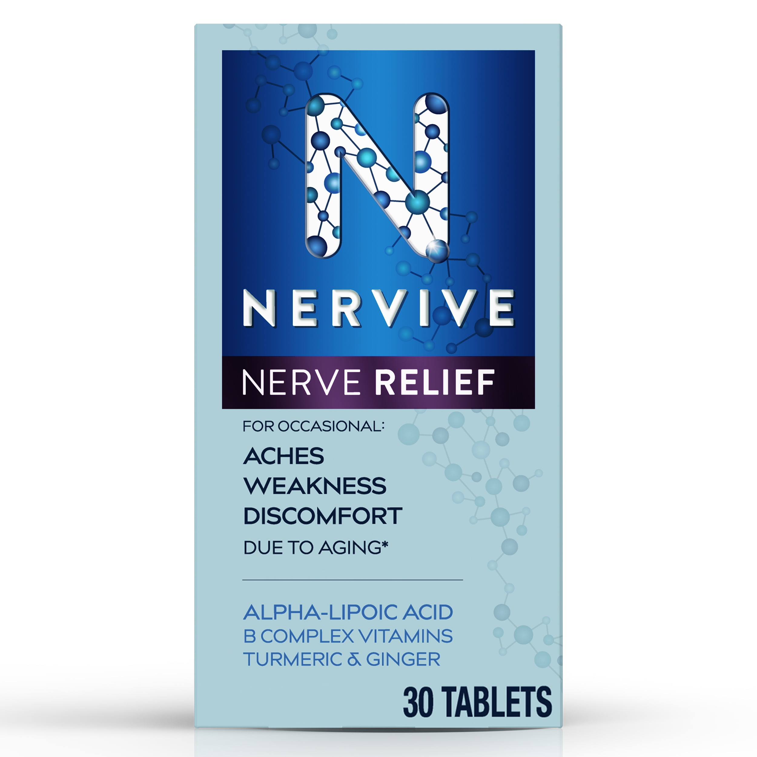 Nervive Nerve Relief, Alpha Lipoic Acid, Vitamin B12, B6, B1, 30 Tablets
