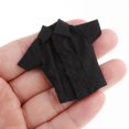 thumbnail image 1 of Camisa de manga corta a escala 1/12, informal de moda para cosplay, ropa elegante en miniatura a la moda para figuras femeninas de 6 pulgadas, negro, 1 of 8
