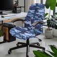 thumbnail image 2 of FKELYI Blue Camo Print Office Chair Cover Stretchable Removable Computer Chair Back Covers Anti-Dust High Back Office Desk Chair Slipcovers for Office Home, Large, 2 of 6