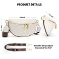 thumbnail image 5 of SUOSDEY Women Fashionable Fanny Packs Leather Belt Bag Theft Purse for Travel Camping, 5 of 6