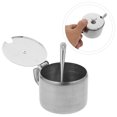 thumbnail image 2 of Shisuyan Stainless Steel Seasoning Pot with Cover and Spoon Kitchen Salt Pepper Condiment Pot Container for Home Kitchens Restaurants Use, 2 of 8