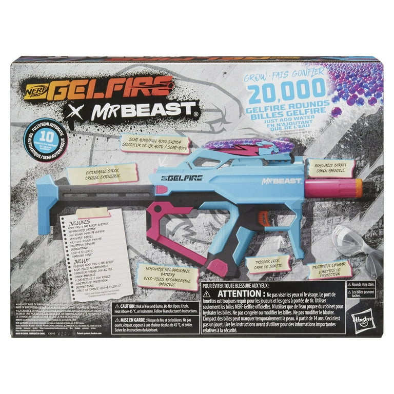 Nerf Pro Gelfire X MrBeast Blaster, 20,000 Rounds, 300 Round