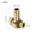 thumbnail image 2 of Uxcell 15mm Barb M14x1.5 Male Thread Hose Pipe Fitting Elbow Carbon Steel Adapter 2 Pack, 2 of 5