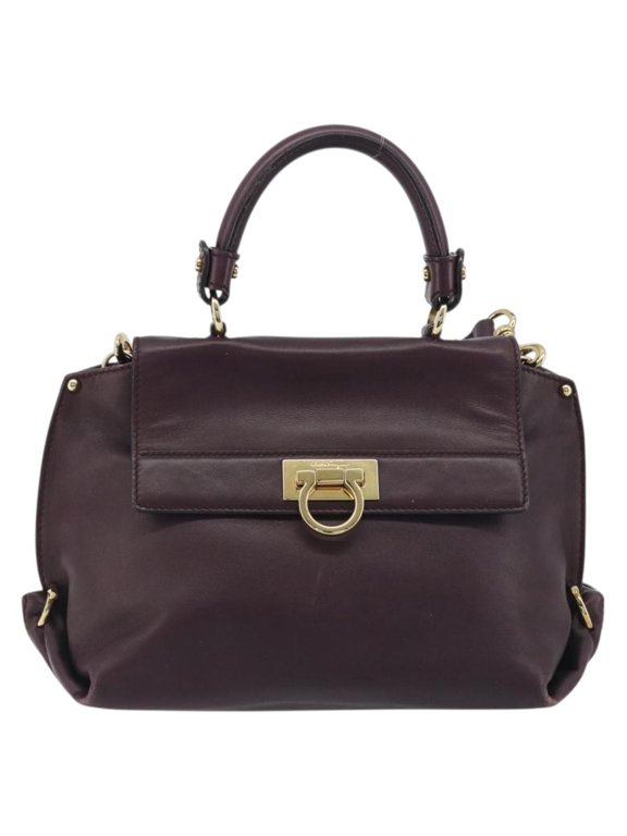 Pre-Owned Salvatore Ferragamo Sofia Satchel Smooth Leather Purple Leather Handbag