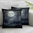 thumbnail image 3 of Sheronv Moon Trees Night Graphic Decorative Cushion Throw Pillow Cover for Home Couch Living Room Sofa - High-Quality Aesthetic Decor - 1PC 12x12in, 3 of 5