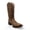 Tan, variant on Men's Leather Crocodile Print Midcalf Square Toe Western Cowboy Boot