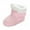 Pink, variant on Baby Boys Girls Winter Warm Snow Booties,Cotton Cozy Fleece Anti-Slip Sole Soft Prewalker Newborn Boots