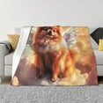thumbnail image 1 of Fotbe Cute Cloud Pomeranian Manta de Franela con Estampado, Manta Ultrasuave para Cama, Sofá, Auto, Hipoalergénica y Antibolitas-50"x40", 1 of 6