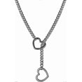 thumbnail image 1 of Heart O ring Slip Chain Necklace for Women Stainless Steel Cuban Chain Heart Necklace Punk Rock Collar Necklace Handmade Adjustable Lariat Y Necklace, 1 of 5