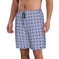 thumbnail image 2 of Balery Blue And White Porcelain Chinaware Traje de Baño Estilo Hawaiano para Hombre, Shorts de Secado Rápido con Bolsillos-Small, 2 of 6