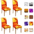 thumbnail image 1 of Fall Chair Covers for Dining Room Set of 4, Fall Maple Leaves Stretch Dining Chair Cover 4 Pieces, Washable Kitchen Chair Slipcovers 4 Pack, Removable Seat Protector for Thanksgiving Decor, 1 of 5