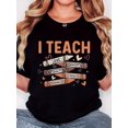 thumbnail image 1 of T-Shirt Graphique "I Teach Love Equality" pour Femmes - Design Minimaliste Rétro, Col Rond Noir, Coupe Confort Décontractée, Manches Courtes, 220g/m2, Lavable en Machine Fête des Pères, Fête des Mères, Nouvel An, Fêtes de Printemps, 1 of 7