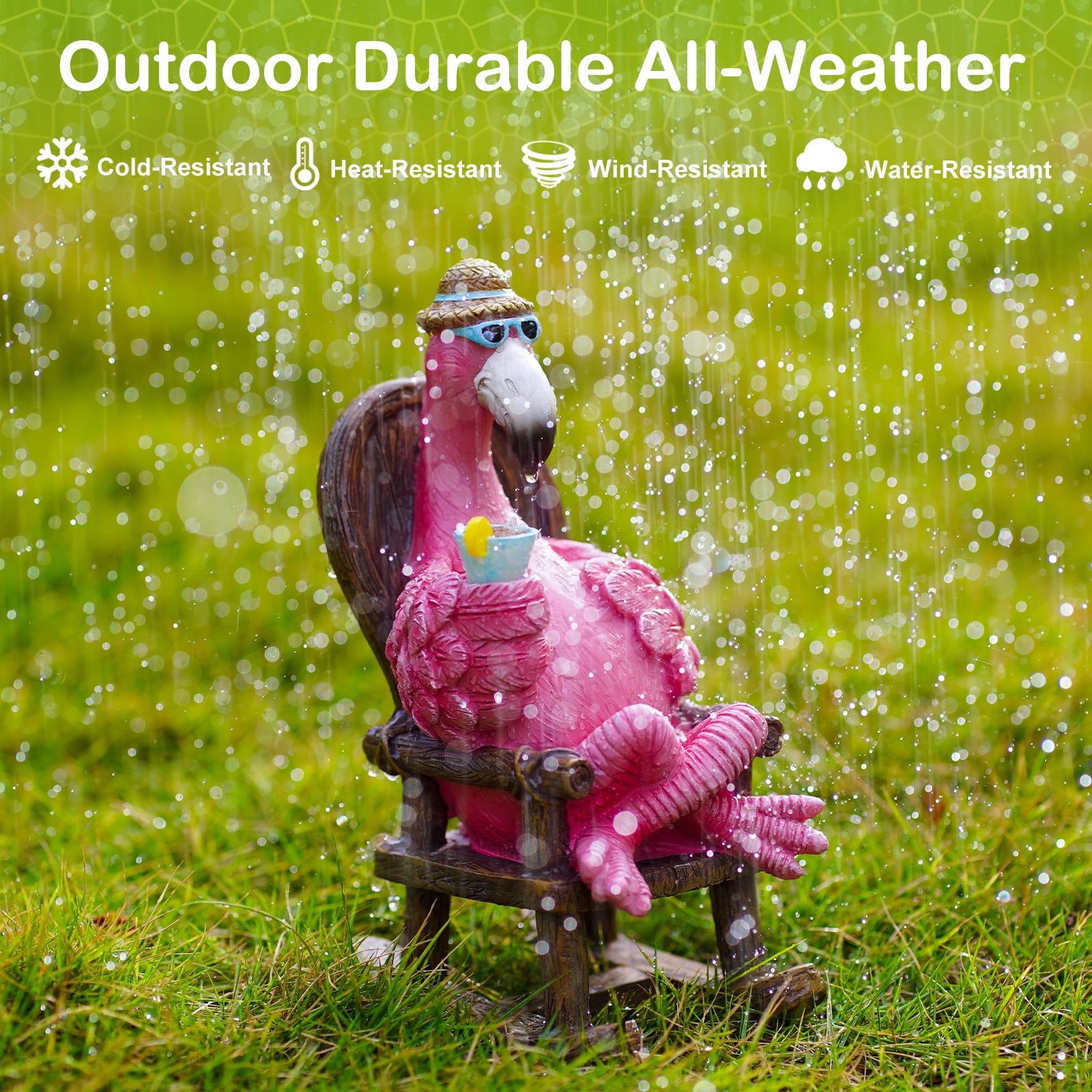 Solar Flamingo Statue for Garden - Suitable for Garden Lawn Patio Porch Decor