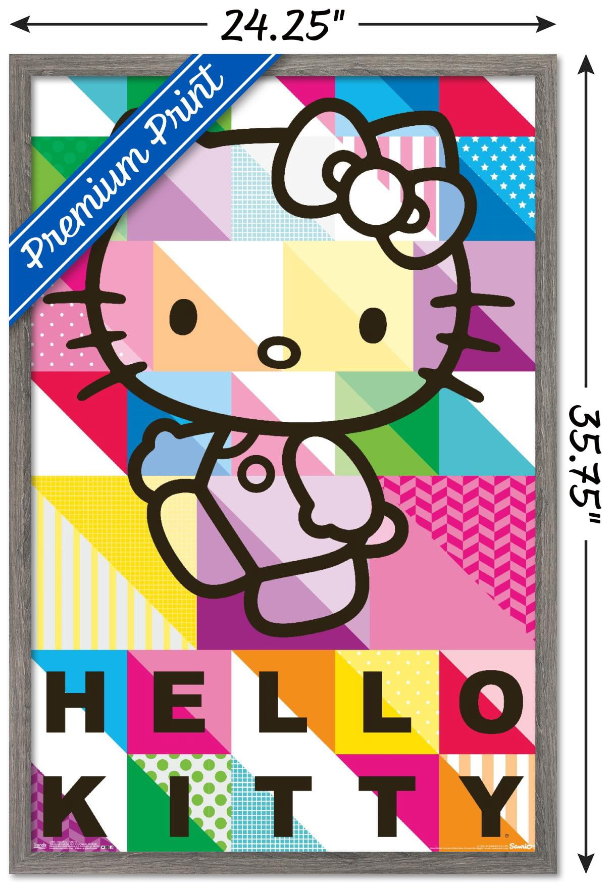 Hello Kitty - Patterns Wall Poster, 22.375" x 34", Framed