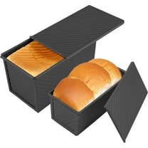 Bakdcore Pullman Loaf Pan with Lid, 2 Pack 1 lb/0.5 lb Nonstick Bread Loaf Pans for Homemade Bread, Carbon Steel Bread Pan with Cover for Bakeware Toast Oven Baking