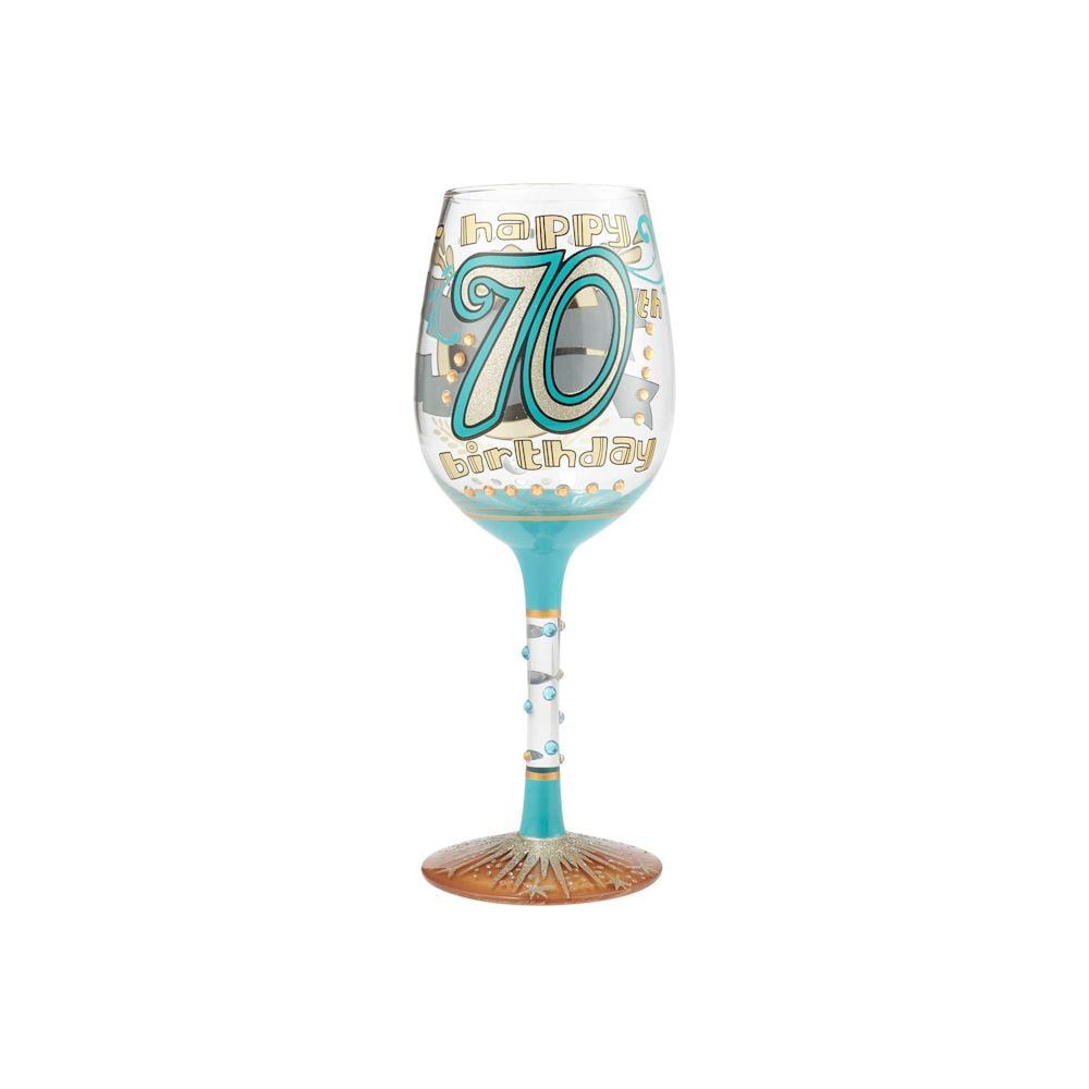 Enesco Designs by Lolita Getting Ready Hand-Painted Artisan Wine Glass 15 Ounce 