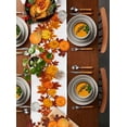 thumbnail image 2 of Chemin de Table en Coton et Lin Long Chemin de Mariage 13x36 Pouces Action de Grâce Récolte d'Automne Feuille d'Érable et Citrouille Foulard Chemin de Table Rustique Décorations de Table Lignes de Table, 2 of 8