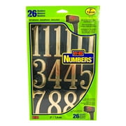 Hy-Ko 3-Inch Bold Gold & Black Self-Adhesive Vinyl Number Kit, 26 Pieces