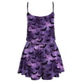 thumbnail image 5 of CAUYDY Women Pumpkin Print Pajama Set - Halloween Tank Top High Waist Shorts Loungewear Cute Sleepwear(Dark Purple,XXL), 5 of 8