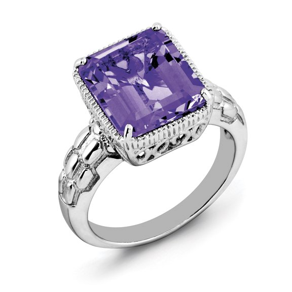 Sterling Silver Amethyst Ring/Gem Wt- 5.45ct