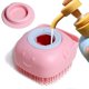 thumbnail image 1 of Dog Bath Brush, Pet Massage Brush Shampoo Dispenser, Soft Silicone Brush Rubber Bristle for Dogs and Cats Shower Grooming (Pink), 1 of 4