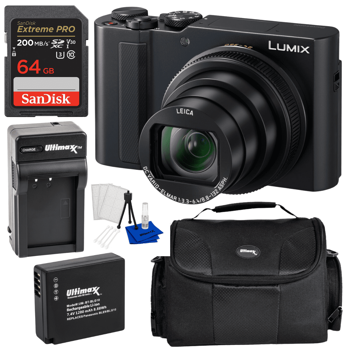 Panasonic TZ300/ZS300 Digital Camera (Black) with Accessory Bundle