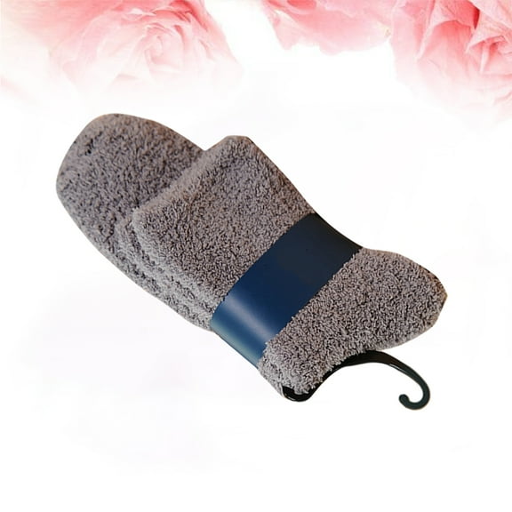 Omeite Solid color socks men's coral fleece thick warm sleeping socks 3 pairs (gray one size fits all)