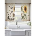 thumbnail image 5 of You Are My Sunshine Sheer Curtains 45 inches Long 2 Panels Set Sunflowers Flower Bee Farm Tiers Sheers Rod Pocket Small Window Short Curtains for Kitchen Cafe, Each 52" W x 45" L, 5 of 7