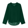 thumbnail image 6 of Htigea Womens Summer 3/4 Sleeve Tops Casual V Neck T Shirts Fashion Loose Fit Basic Tunic Tees Green,2XL, 6 of 7