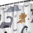 thumbnail image 3 of Gray Brown Dinosaurs Palms Pattern Shower Curtain 84"x72" ,Bathroom Decorative Shower Curtains Set with 12 Hooks,Modern Waterproof Washable Shower Curtain, 3 of 6