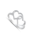 thumbnail image 4 of Interlocking Linked Heart Promise Ring .925 Sterling Silver Band Jewelry Female Male Unisex Size 9, 4 of 4