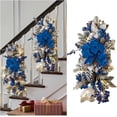 thumbnail image 1 of Corona navideña 2024, adorno inalámbrico para escaleras, guirnaldas colgantes en forma de lágrima para escaleras, decoración de coronas navideñas, 1 of 5