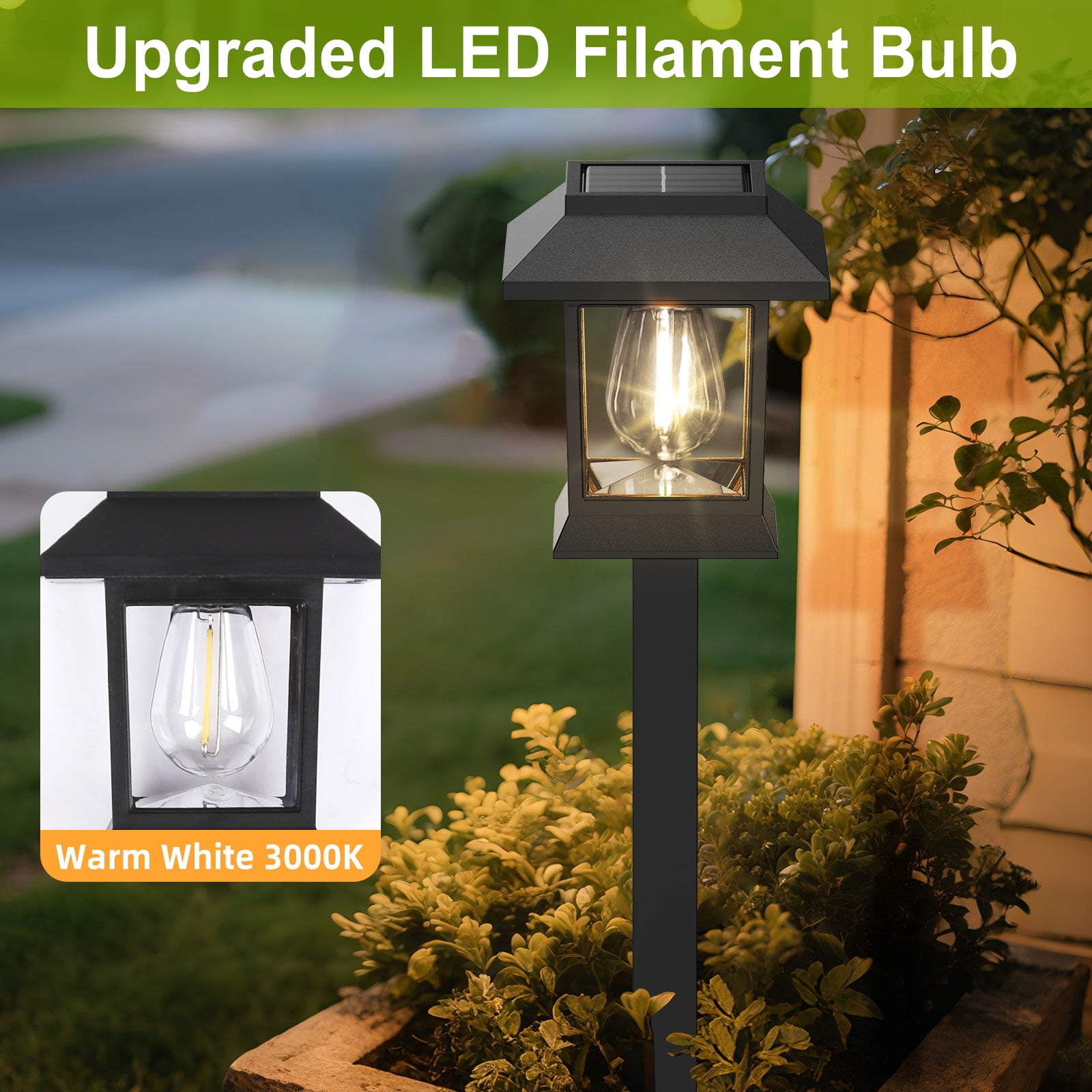 10 Pack Solar Lights for Outside Walkway Pathway Driveway Outdoor Waterproof Led Landscape Lighting For Garden Yard Decor.(Warm white, 10)